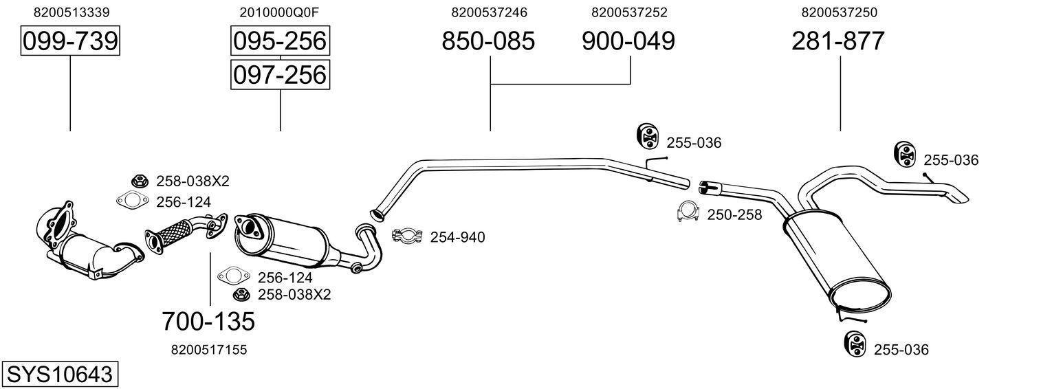 Išmetimo sistema BOSAL SYS10643