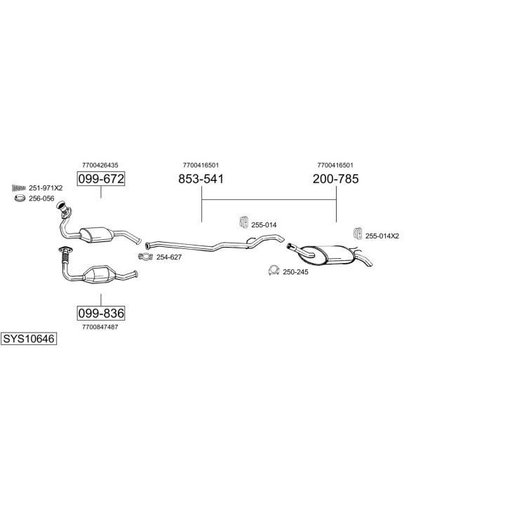 Išmetimo sistema BOSAL SYS10646