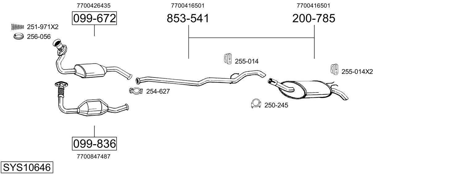 Išmetimo sistema BOSAL SYS10646