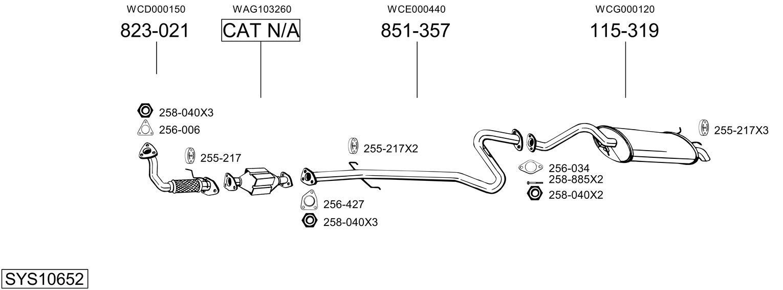 Išmetimo sistema BOSAL SYS10652