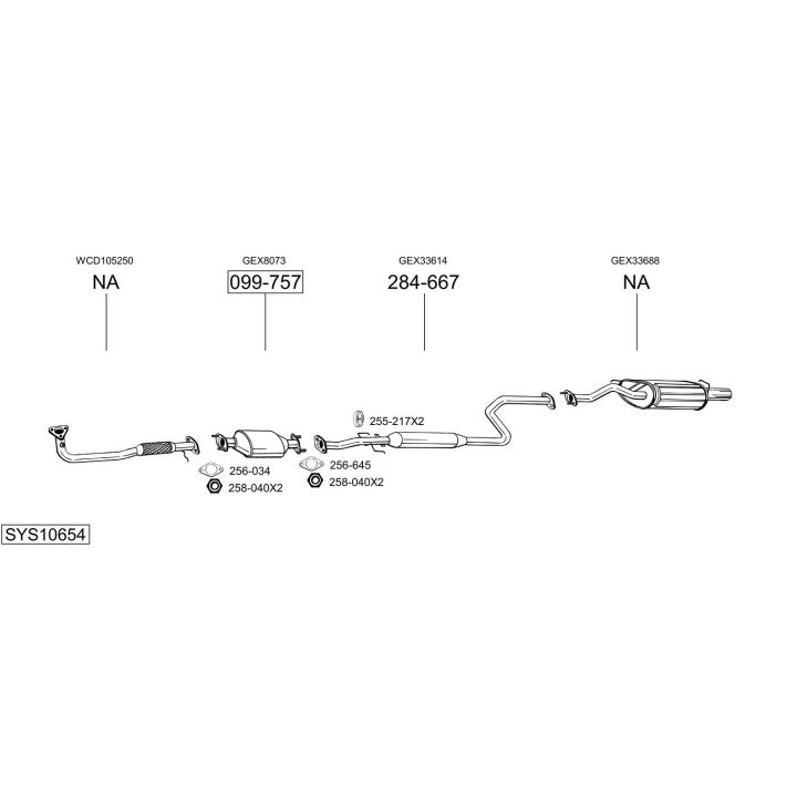 Išmetimo sistema BOSAL SYS10654