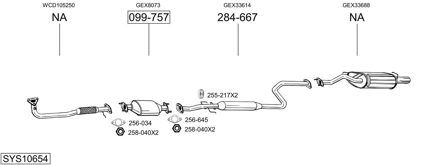 Išmetimo sistema BOSAL SYS10654