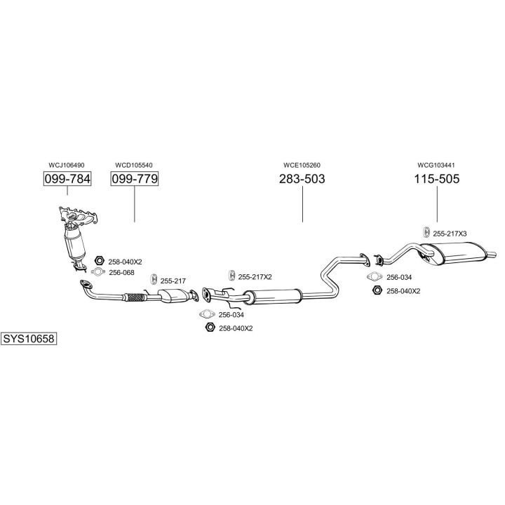 Išmetimo sistema BOSAL SYS10658