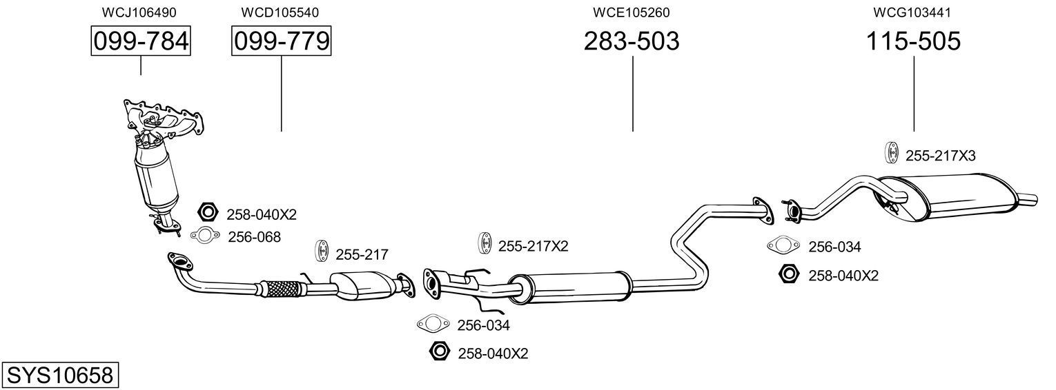 Išmetimo sistema BOSAL SYS10658