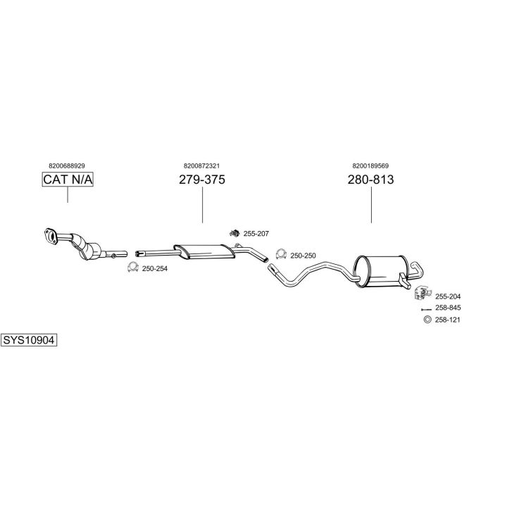 Išmetimo sistema BOSAL SYS10904