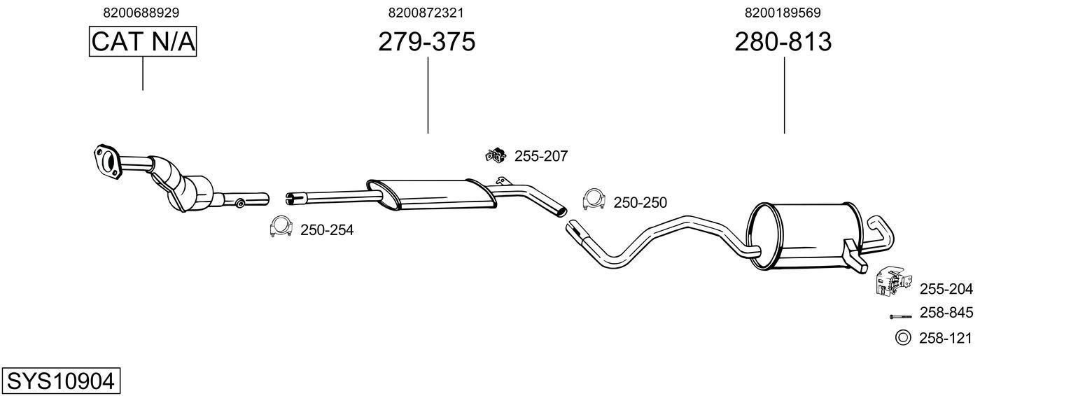 Išmetimo sistema BOSAL SYS10904