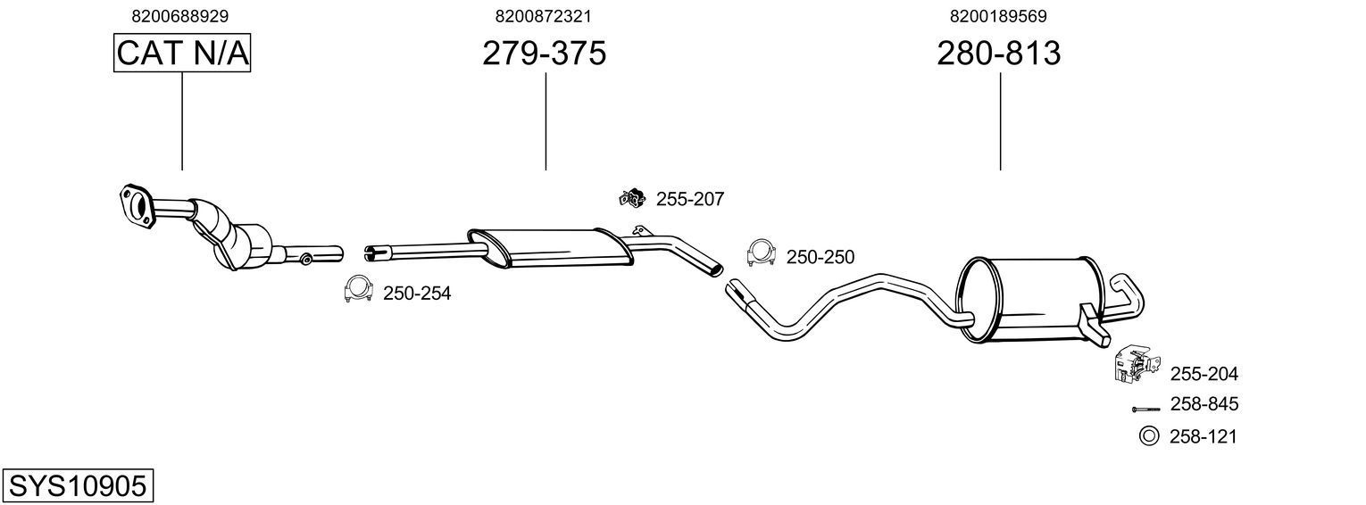 Išmetimo sistema BOSAL SYS10905