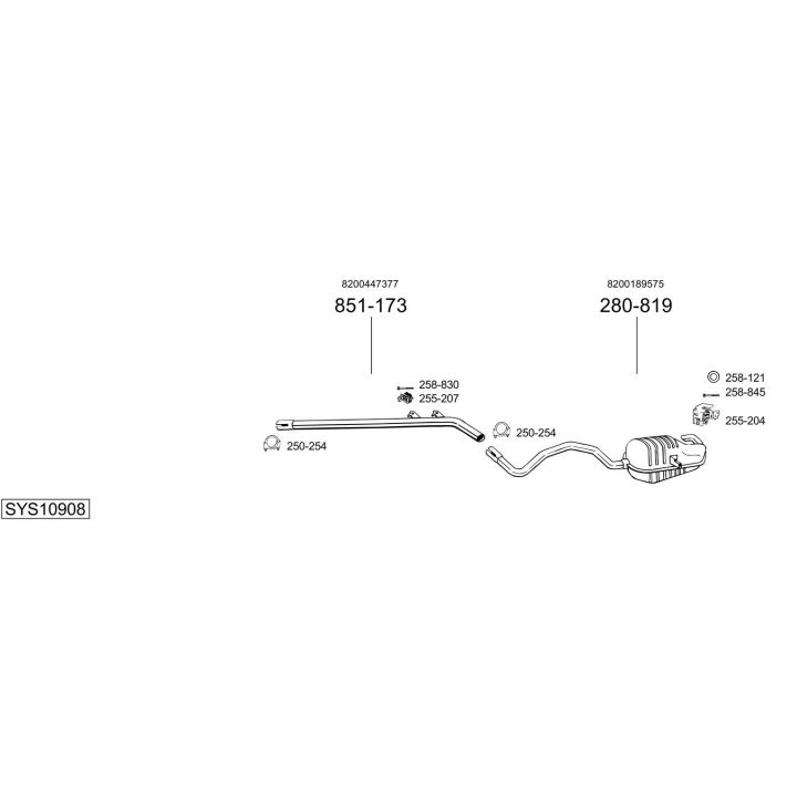 Išmetimo sistema BOSAL SYS10908