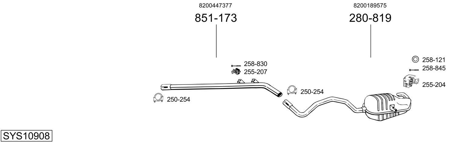 Išmetimo sistema BOSAL SYS10908
