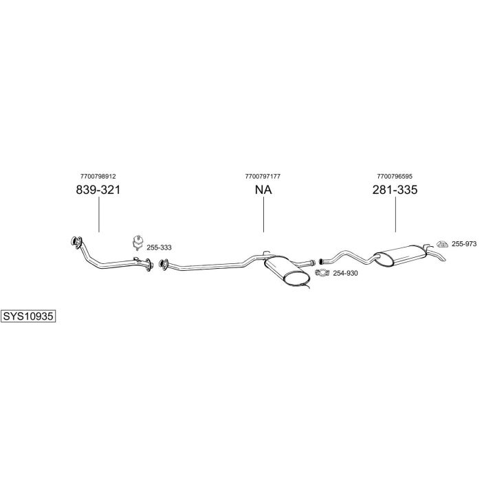 Išmetimo sistema BOSAL SYS10935