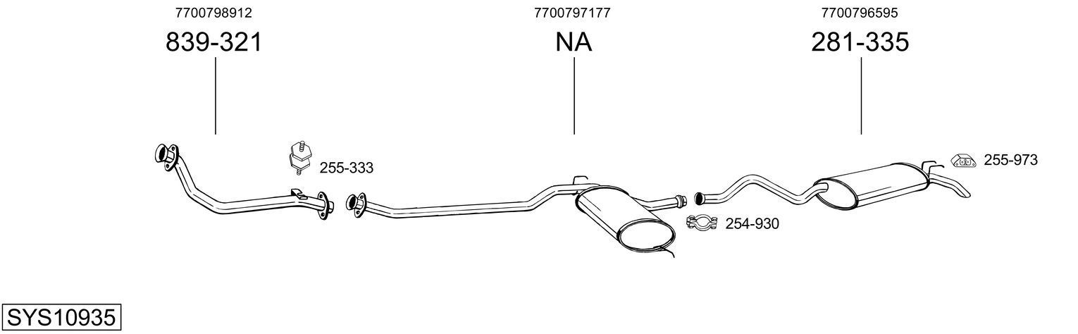 Išmetimo sistema BOSAL SYS10935