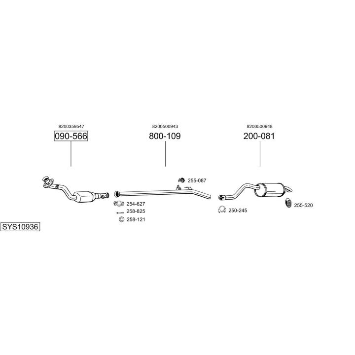 Išmetimo sistema BOSAL SYS10936