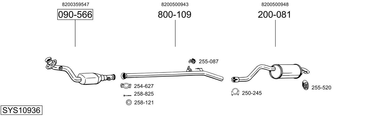 Išmetimo sistema BOSAL SYS10936