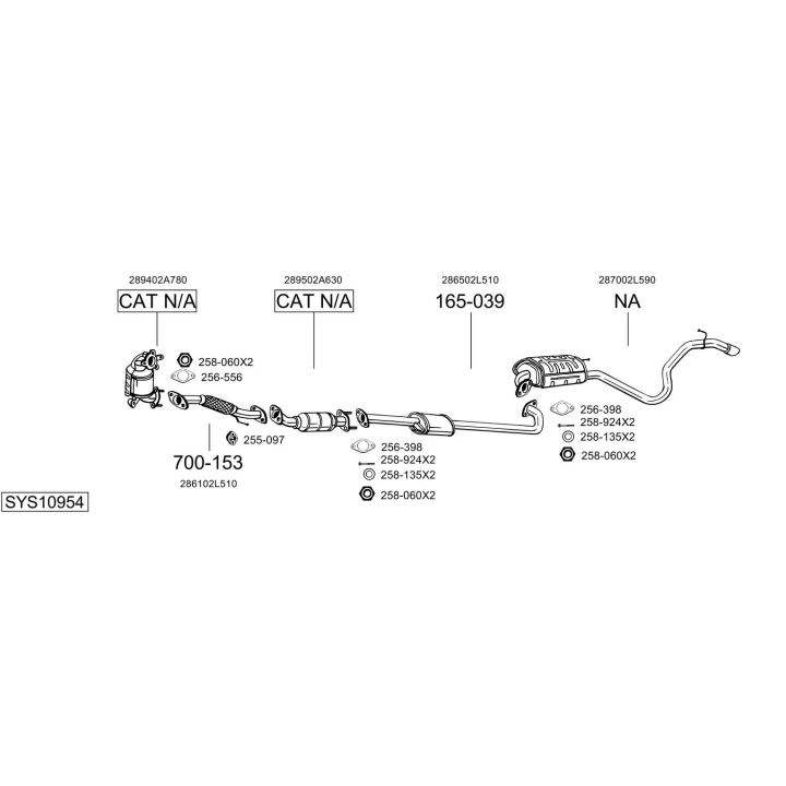 Išmetimo sistema BOSAL SYS10954