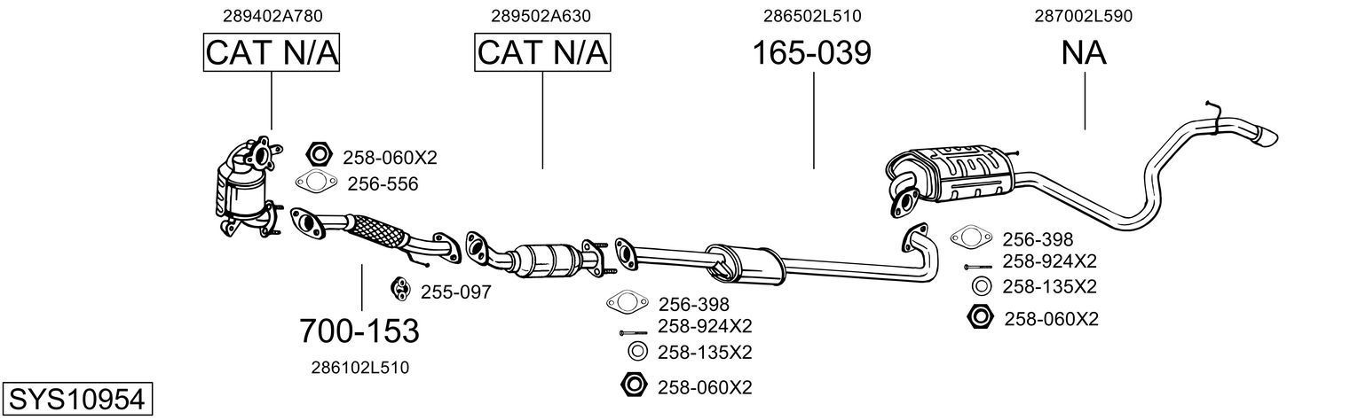 Išmetimo sistema BOSAL SYS10954