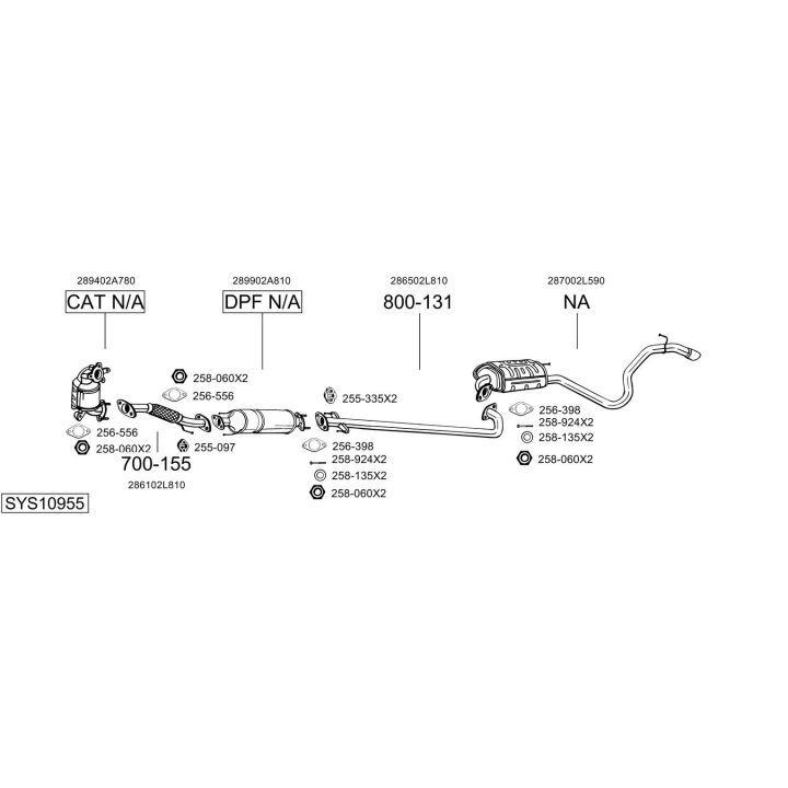 Išmetimo sistema BOSAL SYS10955