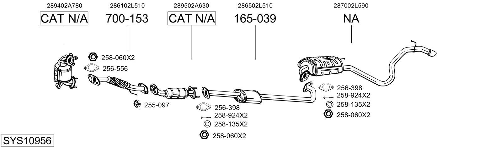 Išmetimo sistema BOSAL SYS10956