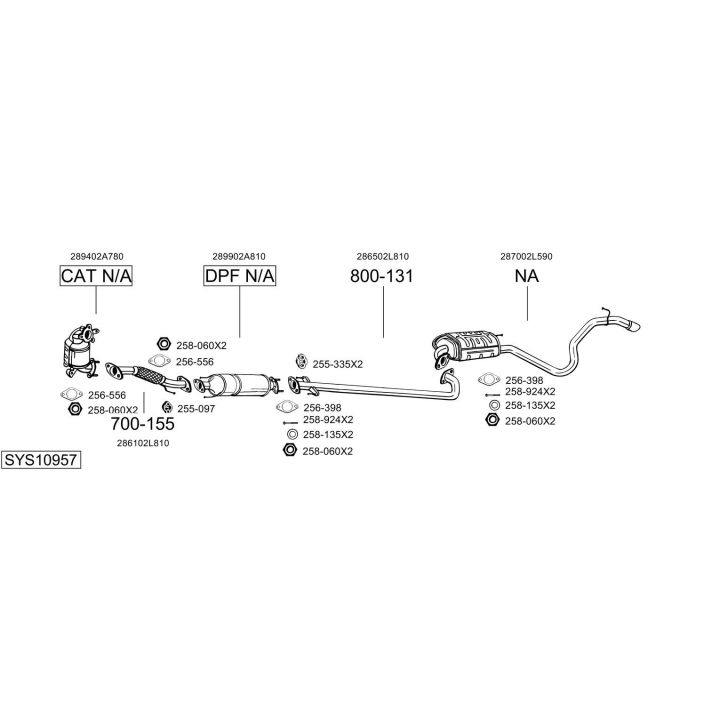 Išmetimo sistema BOSAL SYS10957