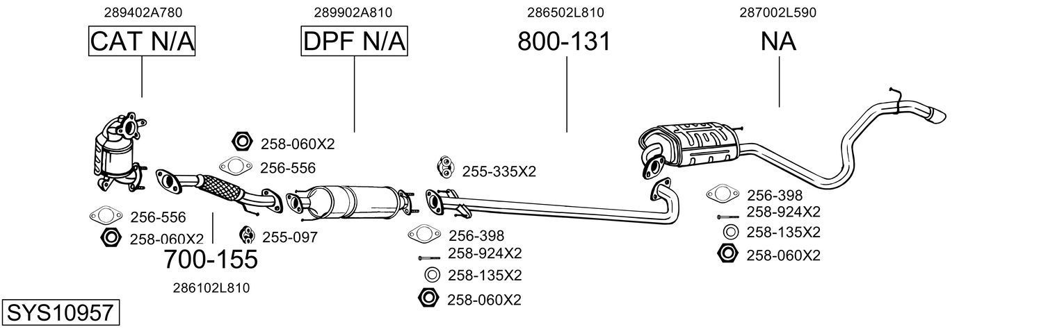 Išmetimo sistema BOSAL SYS10957
