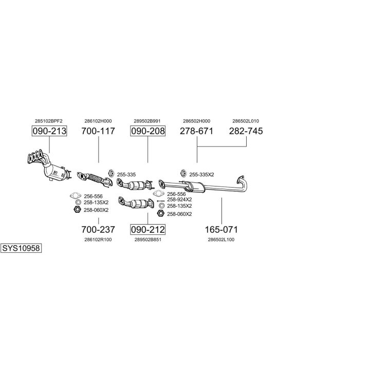 Išmetimo sistema BOSAL SYS10958