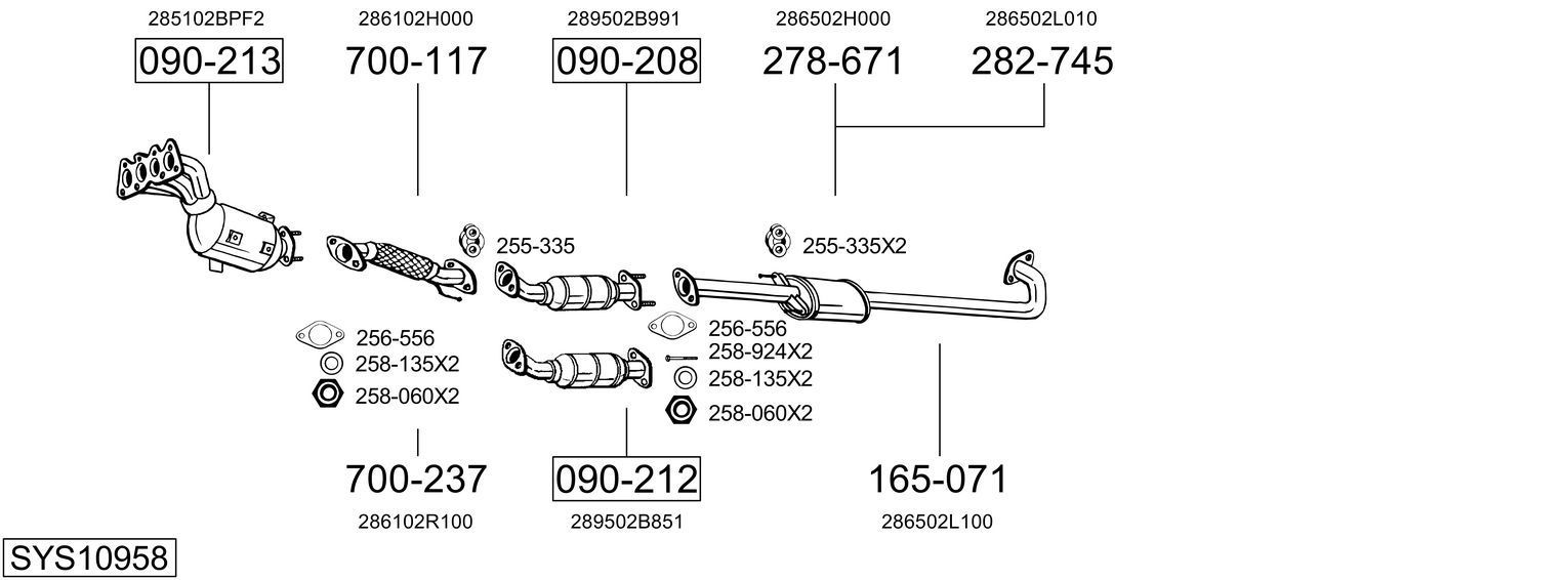 Išmetimo sistema BOSAL SYS10958