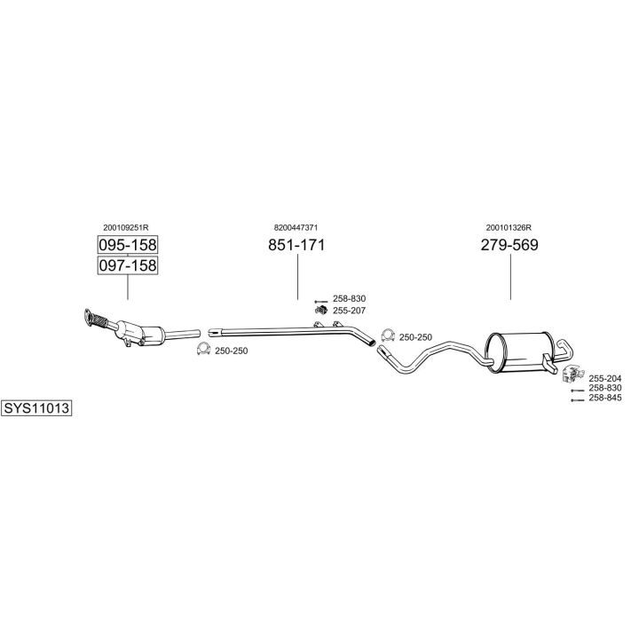 Išmetimo sistema BOSAL SYS11013