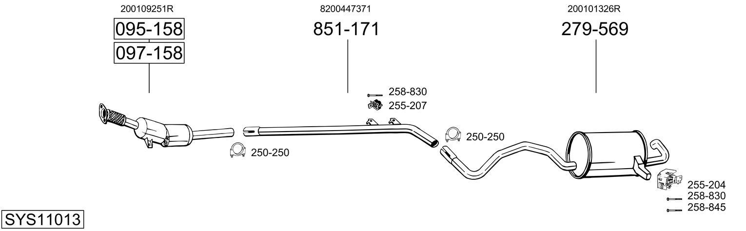 Išmetimo sistema BOSAL SYS11013