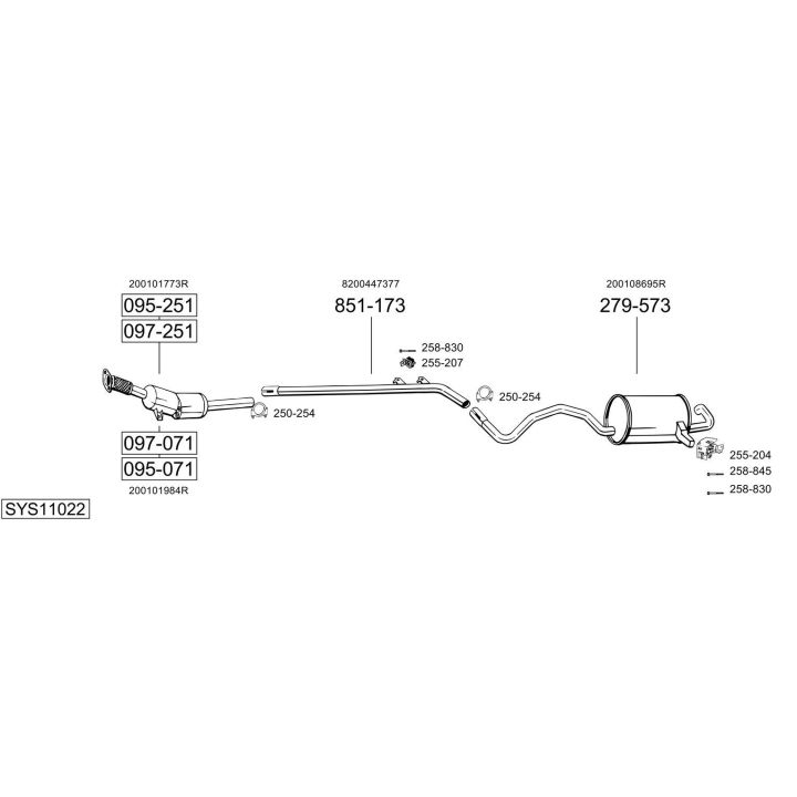 Išmetimo sistema BOSAL SYS11022