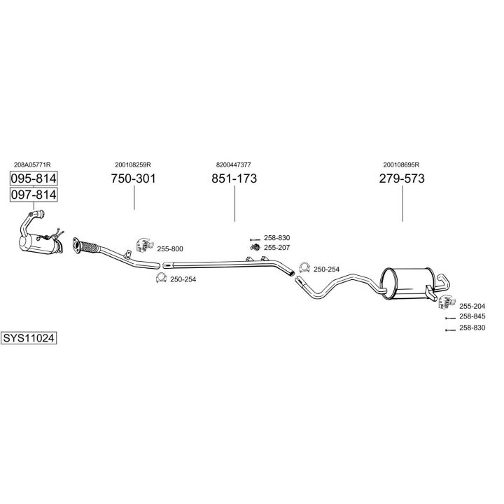 Išmetimo sistema BOSAL SYS11024
