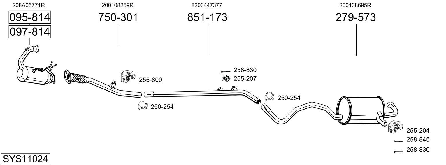 Išmetimo sistema BOSAL SYS11024