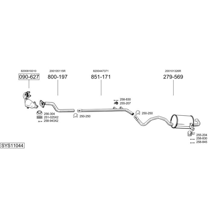 Išmetimo sistema BOSAL SYS11044