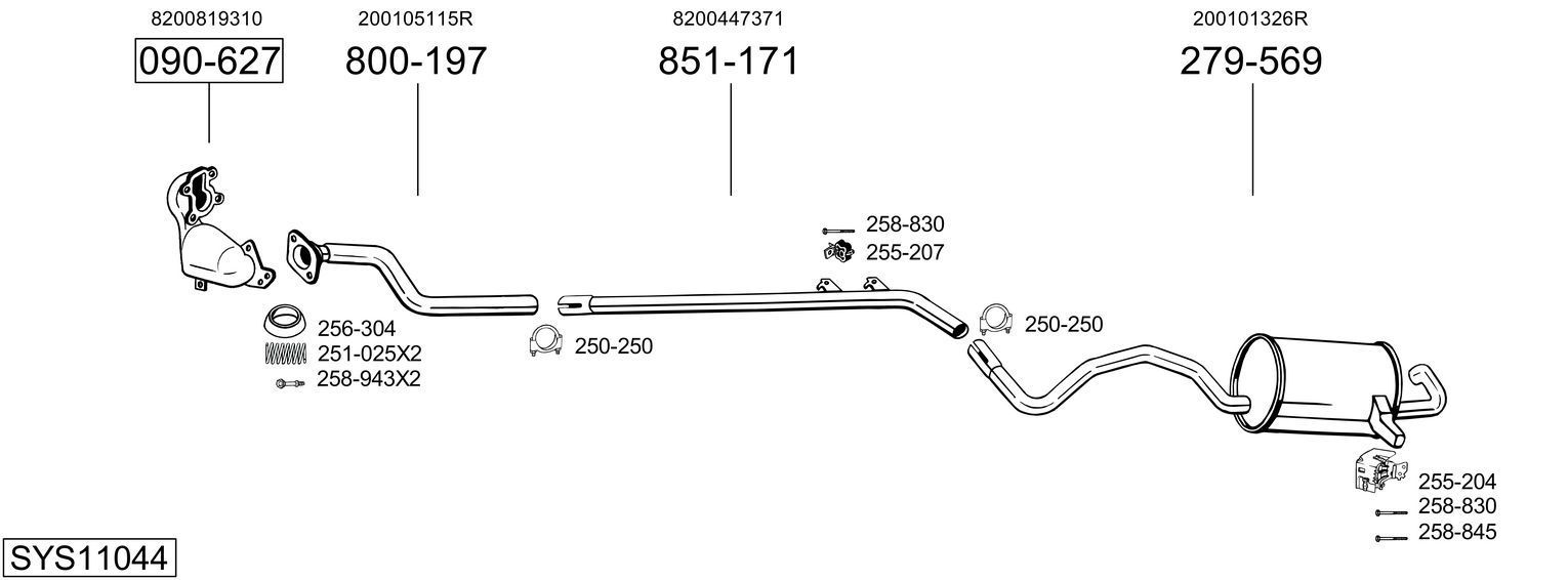 Išmetimo sistema BOSAL SYS11044
