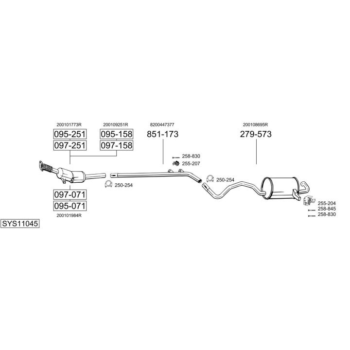 Išmetimo sistema BOSAL SYS11045