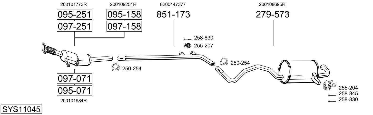 Išmetimo sistema BOSAL SYS11045