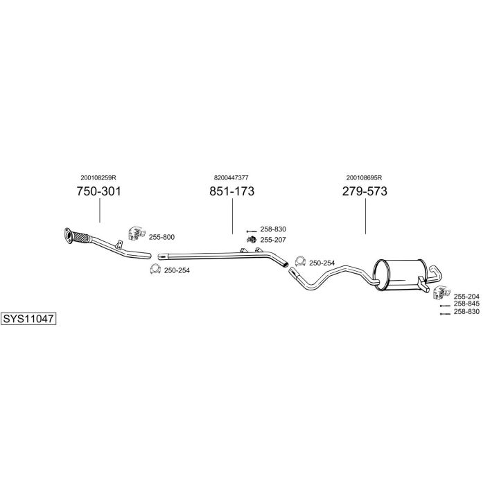 Išmetimo sistema BOSAL SYS11047