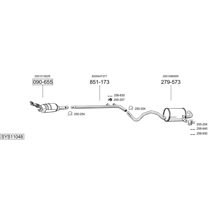 Išmetimo sistema BOSAL SYS11048