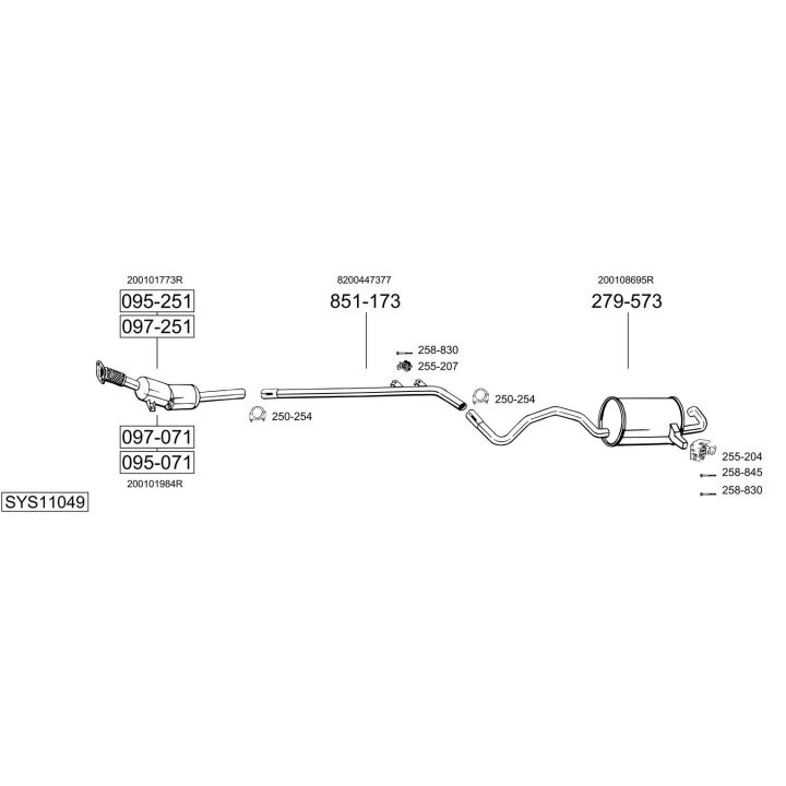 Išmetimo sistema BOSAL SYS11049