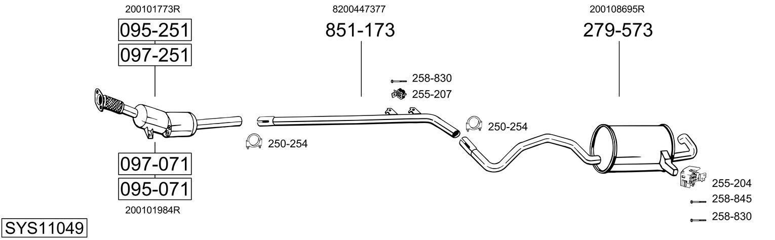 Išmetimo sistema BOSAL SYS11049