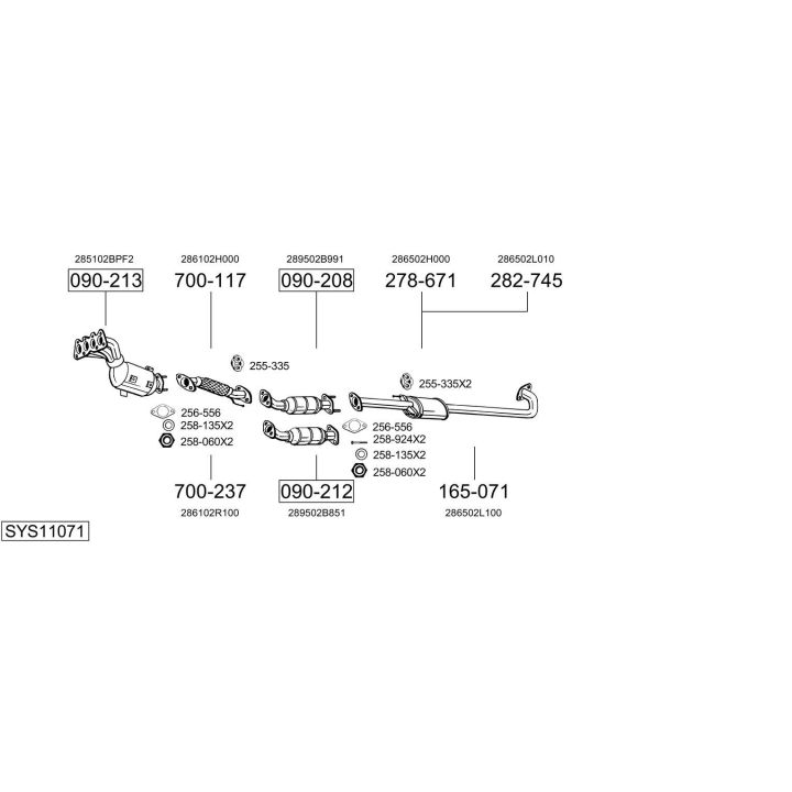 Išmetimo sistema BOSAL SYS11071