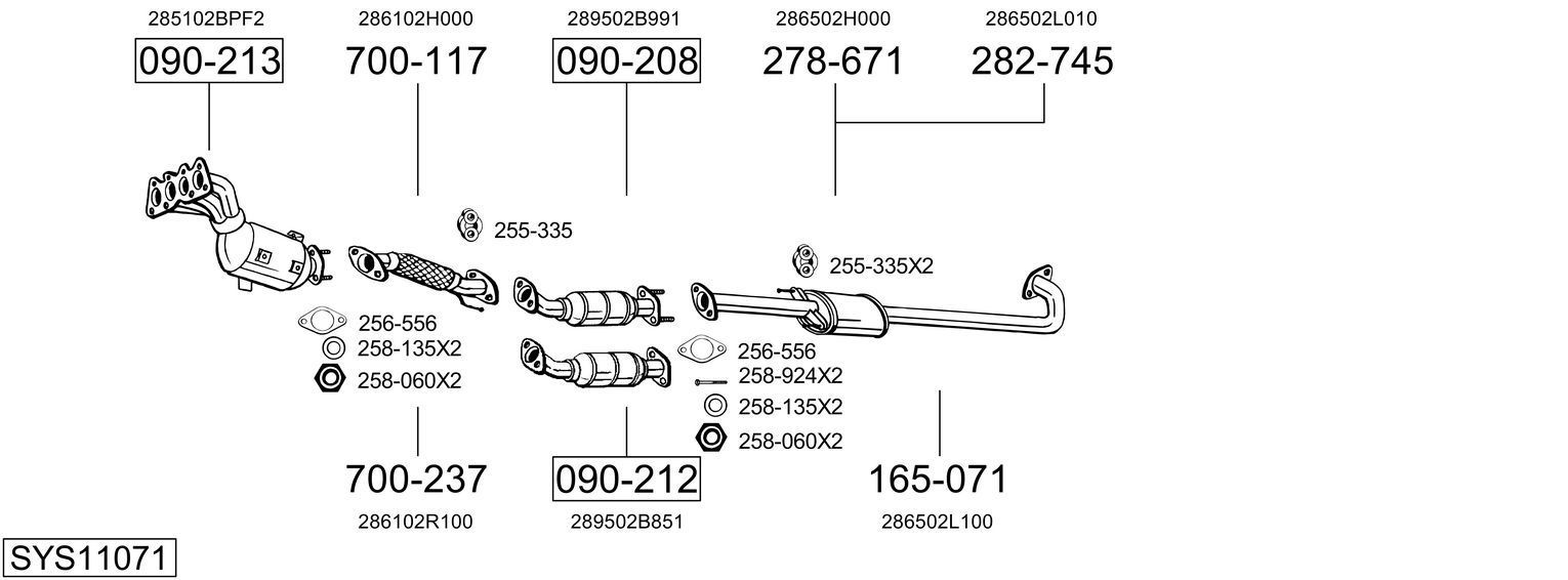 Išmetimo sistema BOSAL SYS11071