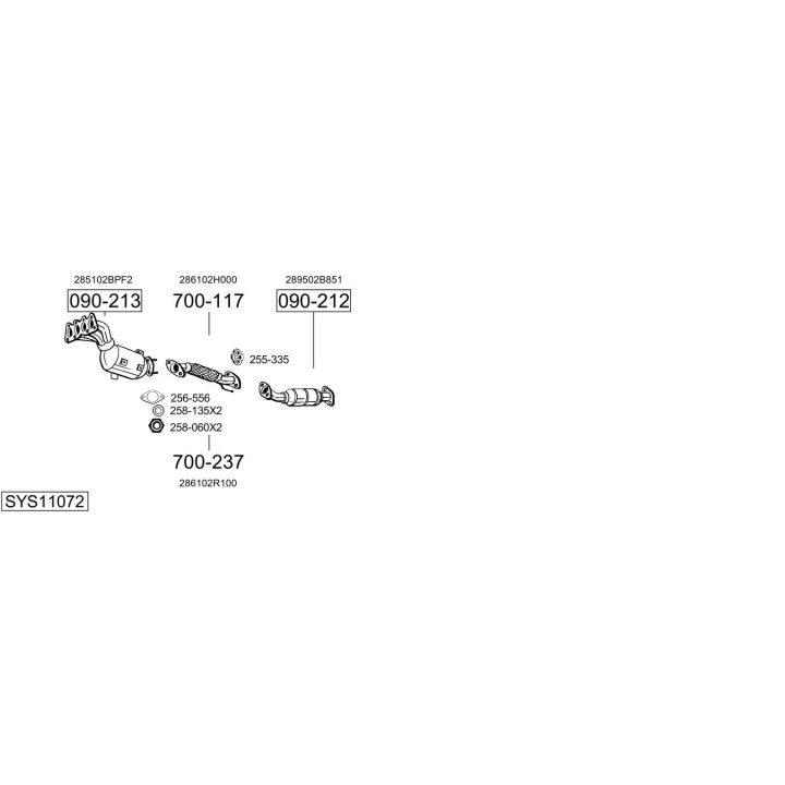 Išmetimo sistema BOSAL SYS11072