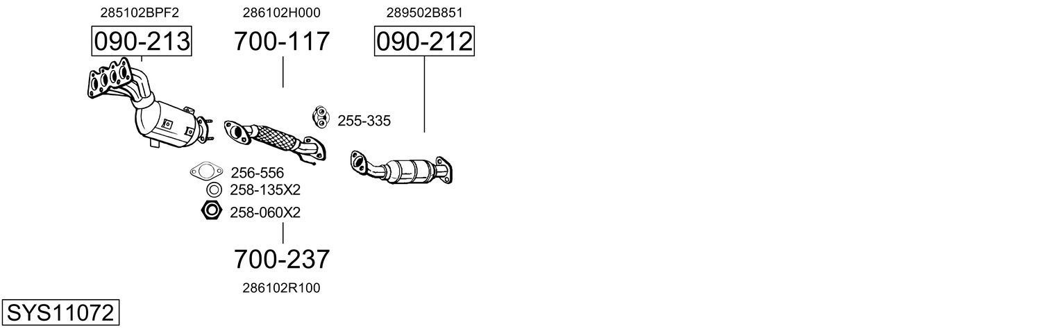Išmetimo sistema BOSAL SYS11072