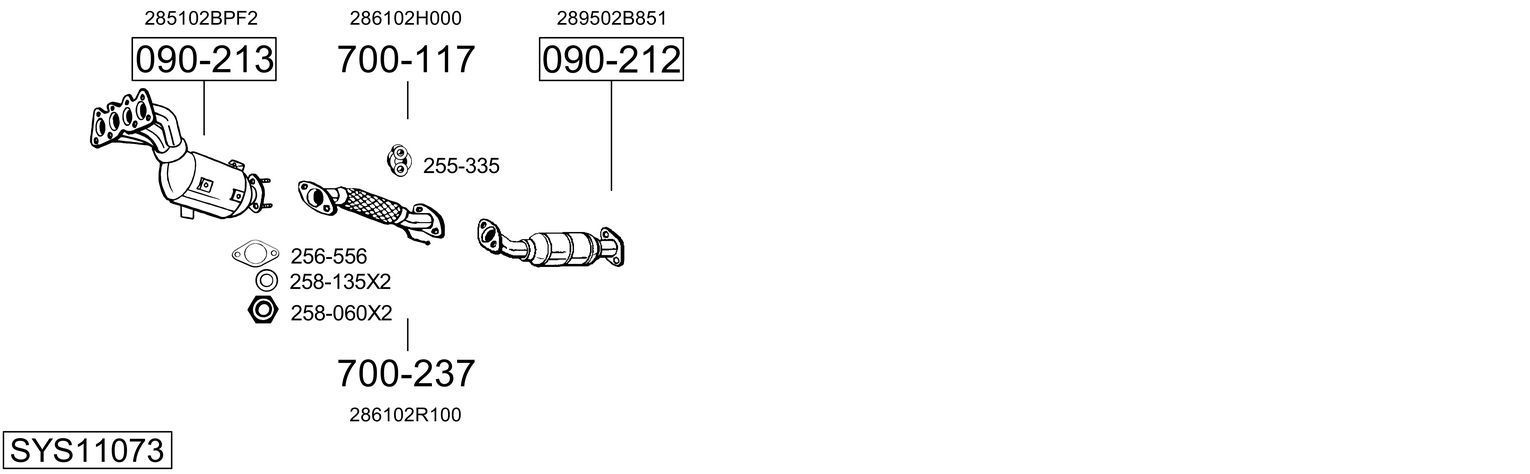 Išmetimo sistema BOSAL SYS11073