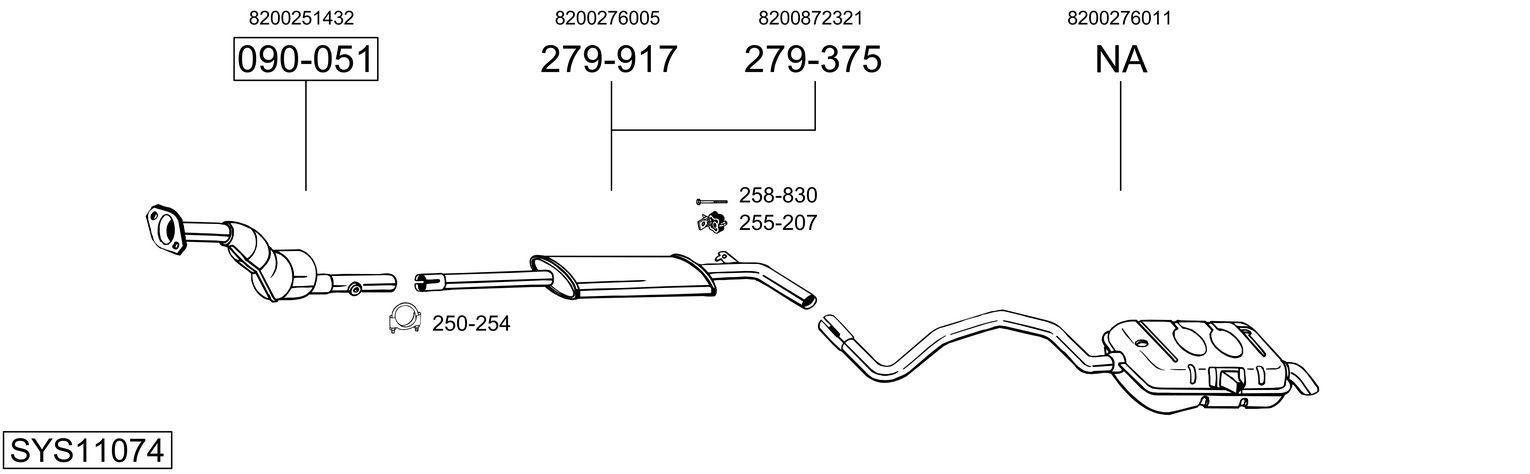 Išmetimo sistema BOSAL SYS11074