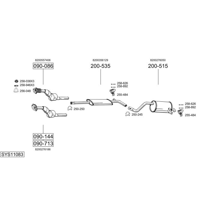 Išmetimo sistema BOSAL SYS11083