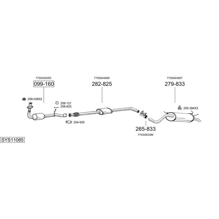 Išmetimo sistema BOSAL SYS11085