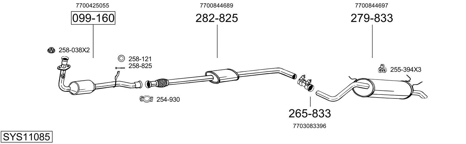 Išmetimo sistema BOSAL SYS11085