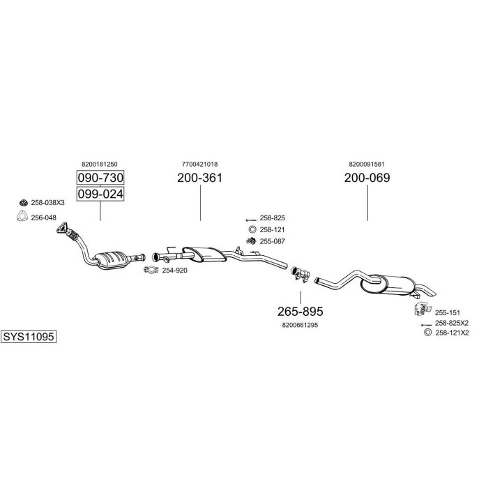 Išmetimo sistema BOSAL SYS11095