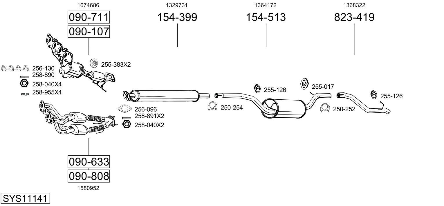Išmetimo sistema BOSAL SYS11141