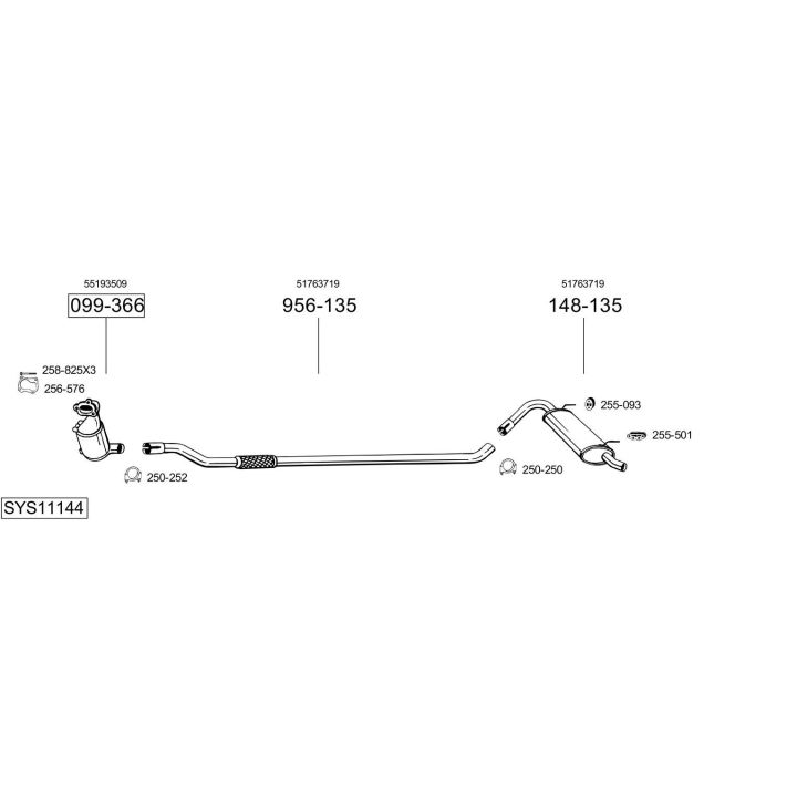 Išmetimo sistema BOSAL SYS11144